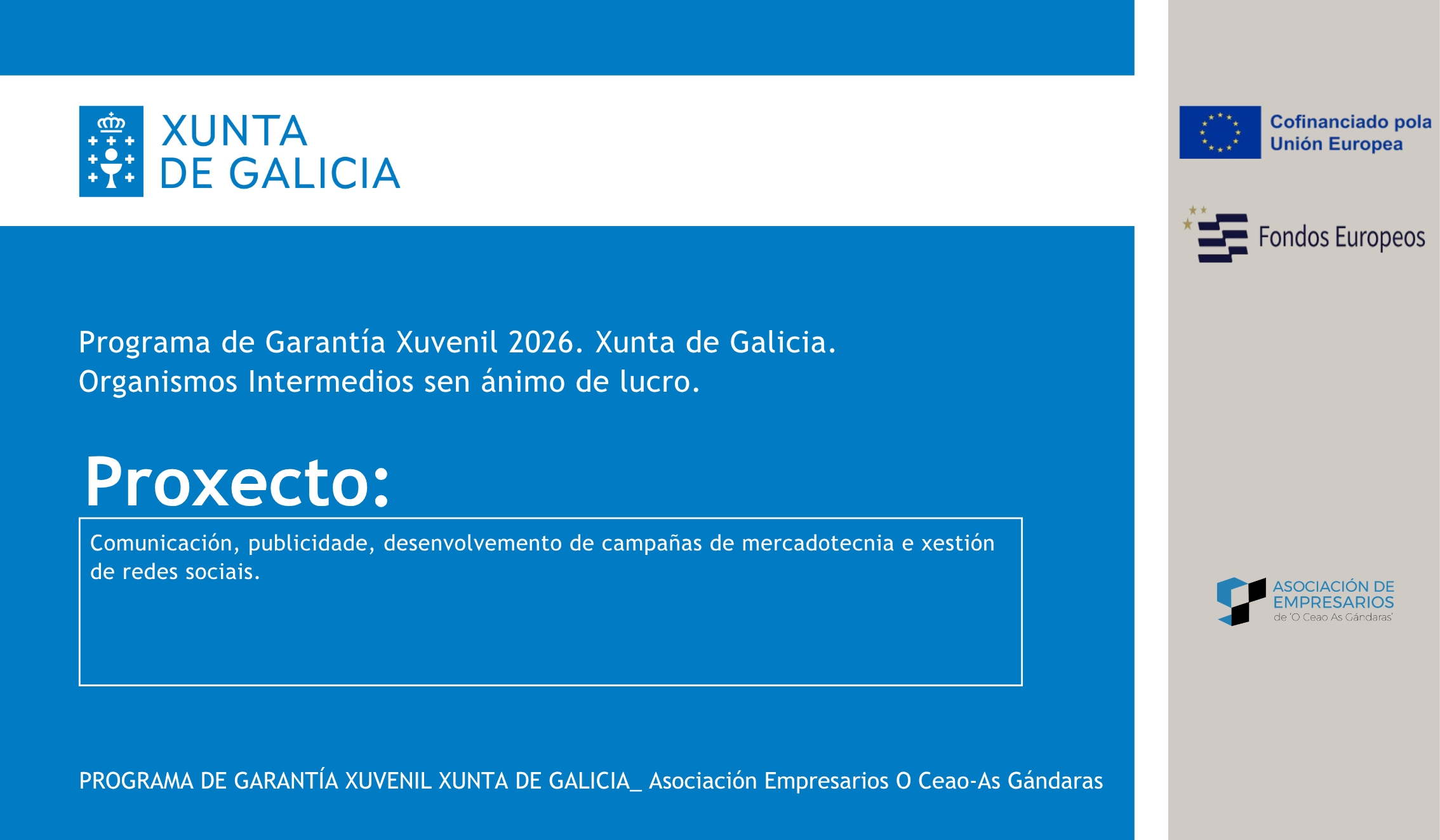 La Asociación Ceao-Gándaras recibe una subvención de la Xunta para contratar jóvenes desempleados
